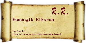 Remenyik Rikarda névjegykártya